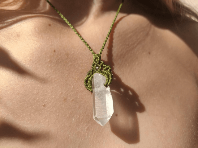 Collier/pendule • cristal de roche