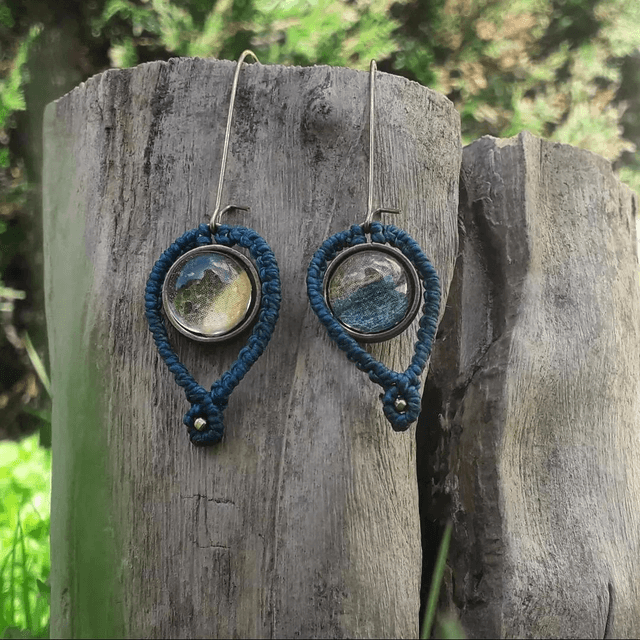 Boucles d'oreilles • cabochon en verre