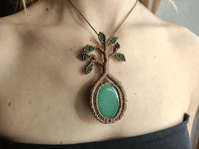 Collier arbre • aventurine verte